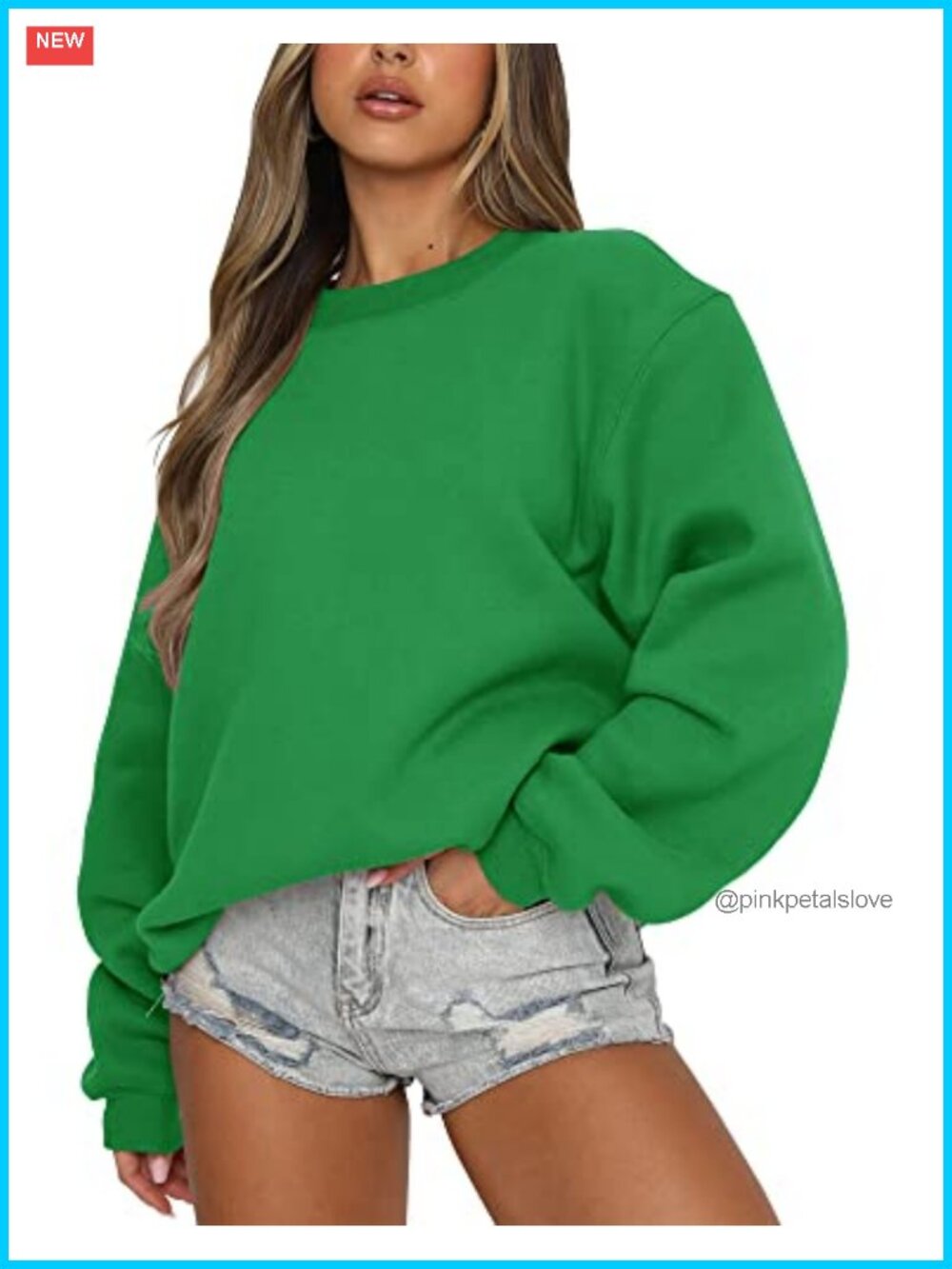 Women's Long Sleeve Crewneck Oversized Sweatshirt Loose Fit Casual Pullover